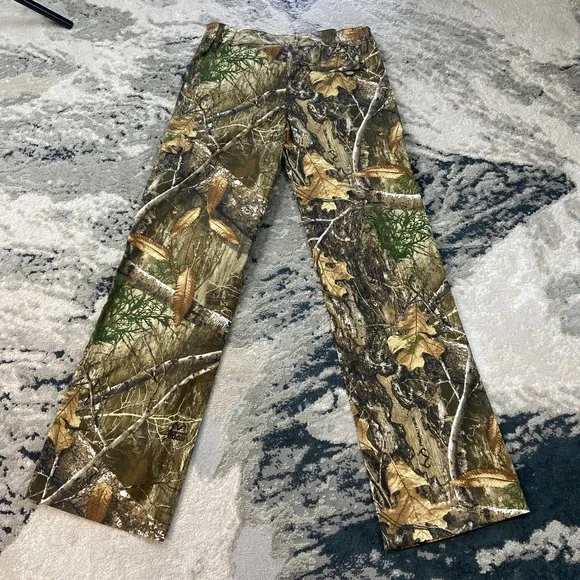Vintage Rustic Ridge Hunting Pants Sz S Brown Realtree Camo Camping Outdoor - Picture 2 of 10